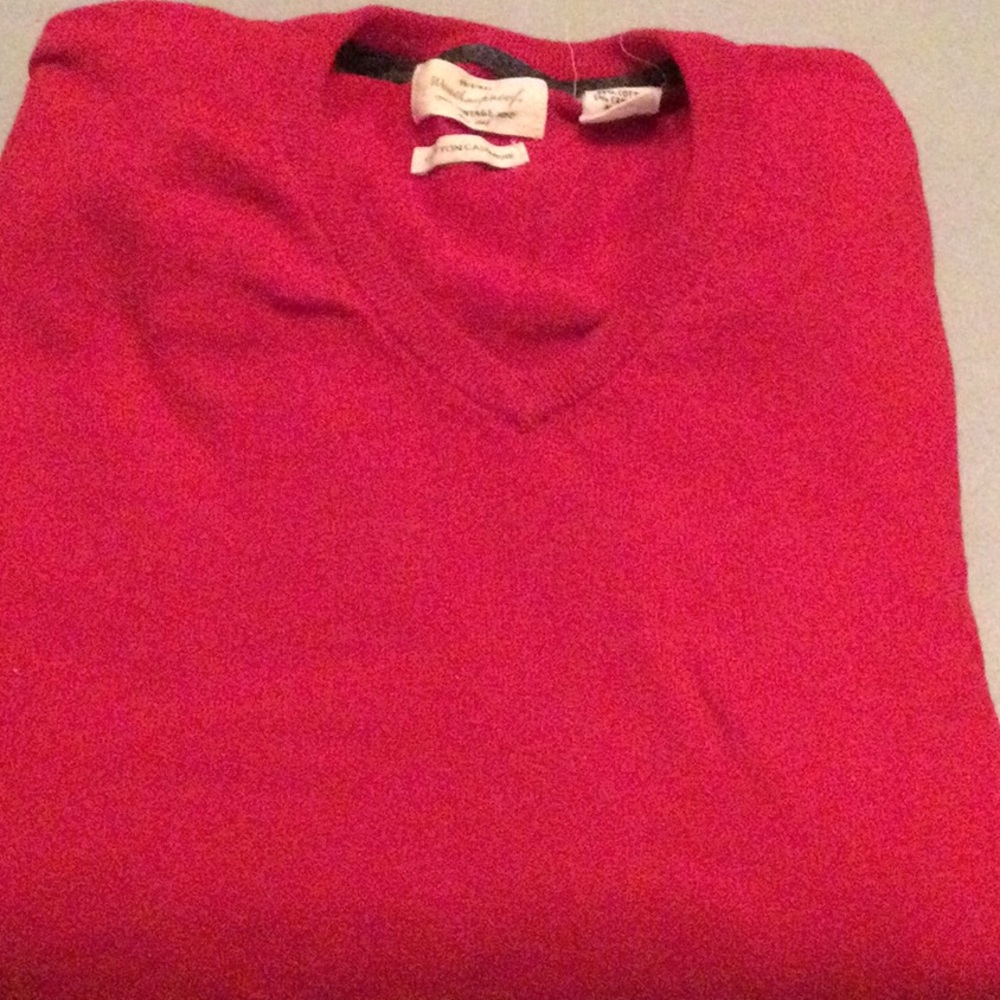 Original Weatherproof Vintage Cotton Cashmere V Neck Sweater